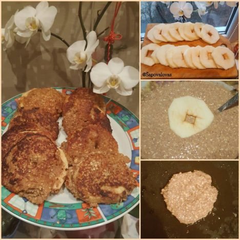 Desertiniai blyneliai su šviežiu obuoliu